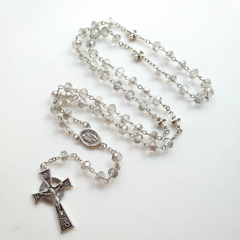 Catholic Gray Crystal Beads Rosary Necklaces with Cross Crucifix Rosaries Communion Rosary Necklaces Religious Jewelry
Catholic Gray Crystal Beads Rosary Necklaces with Cross Crucifix Rosaries Communion Rosary Necklaces Religious Jewelry