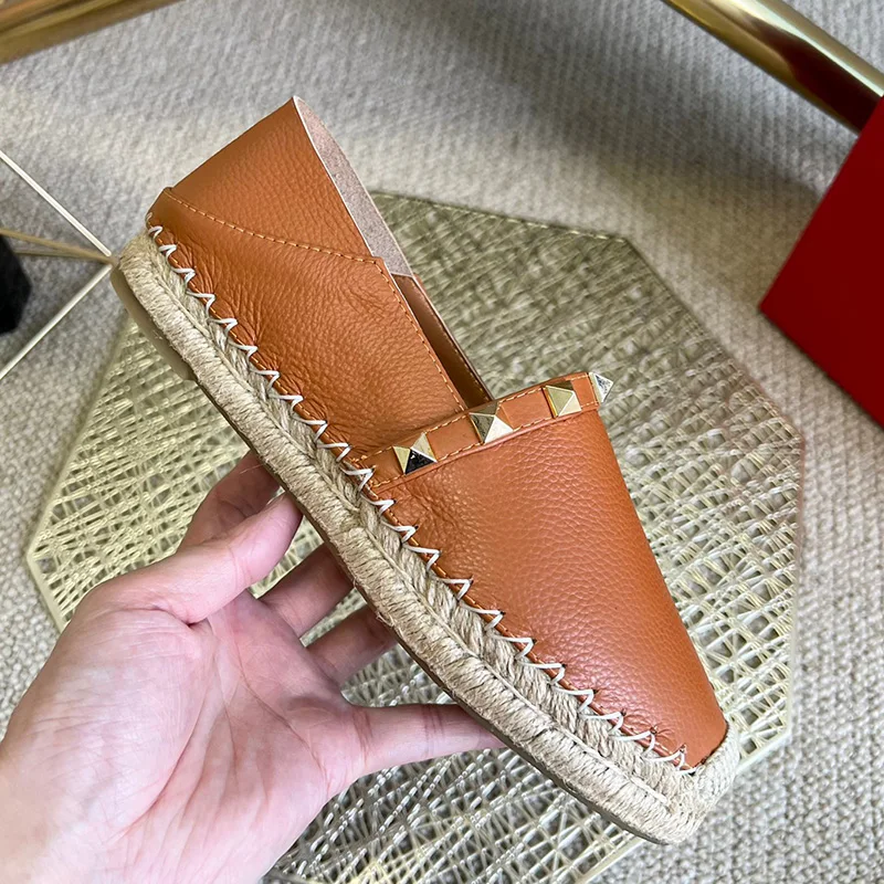 Spring Autumn Women's Casual Shoes Genuine Leather Rivet Hemp Rope Weave Fisherman Shoes Comfortable Wear-Resistant Flat Shoes
Spring Autumn Women's Casual Shoes Genuine Leather Rivet Hemp Rope Weave Fisherman Shoes Comfortable Wear-Resistant Flat Shoes