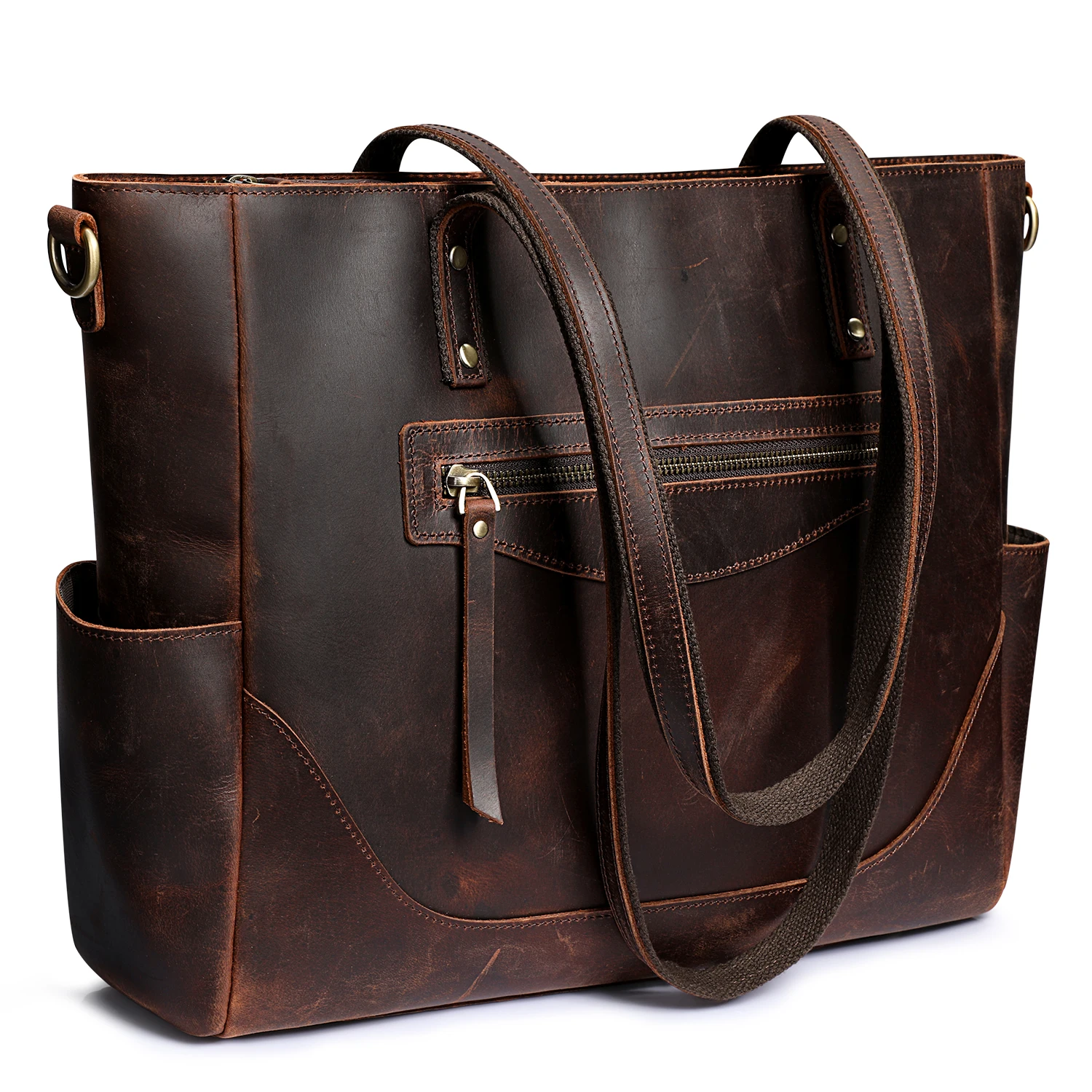 S-ZONE Women Vintage Genuine Leather Tote Bag Large Shoulder Purse Work Handbag with Crossbody Strap
S-ZONE Women Vintage Genuine Leather Tote Bag Large Shoulder Purse Work Handbag with Crossbody Strap