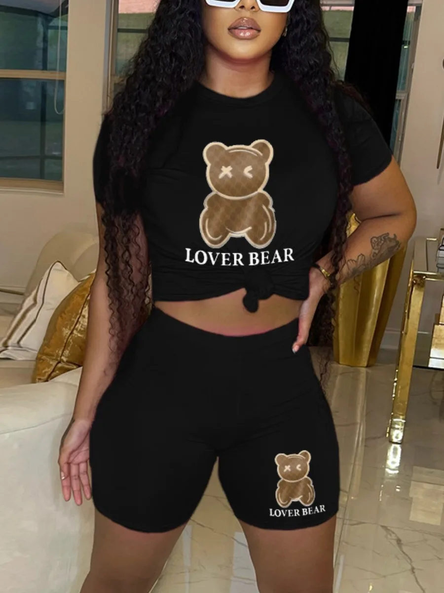LW Lover Bear Letter Print Shorts Set Summer Women's Suit Casual Short Sleeve Top Shorts summer Two Piece Set Tracksuits
LW Lover Bear Letter Print Shorts Set Summer Women's Suit Casual Short Sleeve Top Shorts summer Two Piece Set Tracksuits