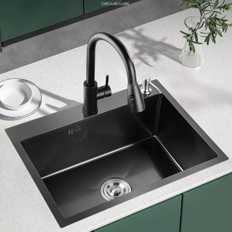 304 Black Stainless Steel Kitchen Sink Nano Sink With Tap Easy to Install And Soap Dispenser Complete Kitchen Equipment
304 Black Stainless Steel Kitchen Sink Nano Sink With Tap Easy to Install And Soap Dispenser Complete Kitchen Equipment
