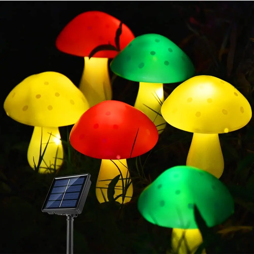 

8 Modes Outdoor Solar Pathway Lights Smart Sensor LED Cute Mushroom Lamp Waterproof Patio Yard Backyard Lawn Garden Decorations