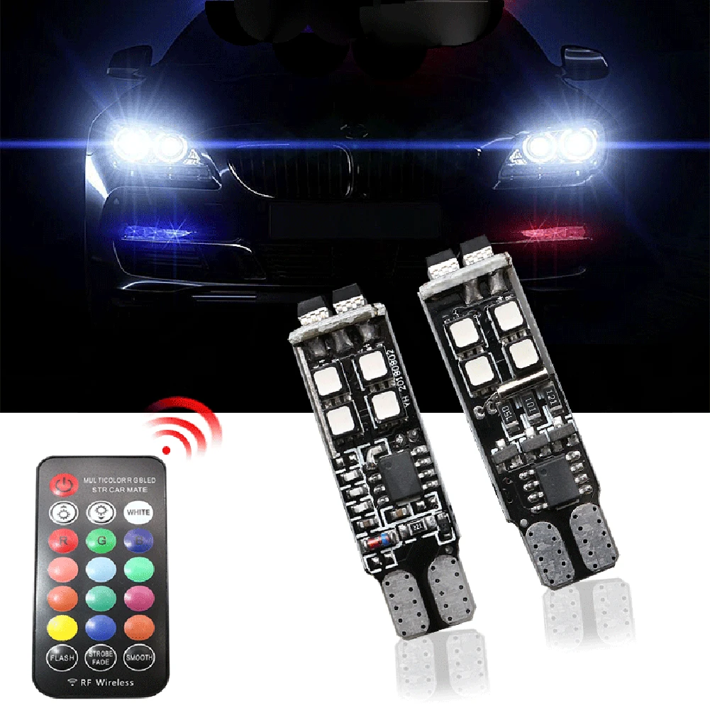 LED Lights RGB T10 10smd Indicator Strobe Light Atmosphere Light 2PCS For Room Decoration
LED Lights RGB T10 10smd Indicator Strobe Light Atmosphere Light 2PCS For Room Decoration
