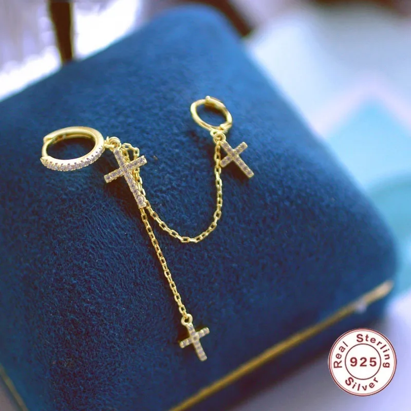S925 Silver Delicate Cross Pendant Earrings CZ Inlay Chain Tassel For Women Fashion Jewelry Party Trend Ins Same Earring Gifts
S925 Silver Delicate Cross Pendant Earrings CZ Inlay Chain Tassel For Women Fashion Jewelry Party Trend Ins Same Earring Gifts