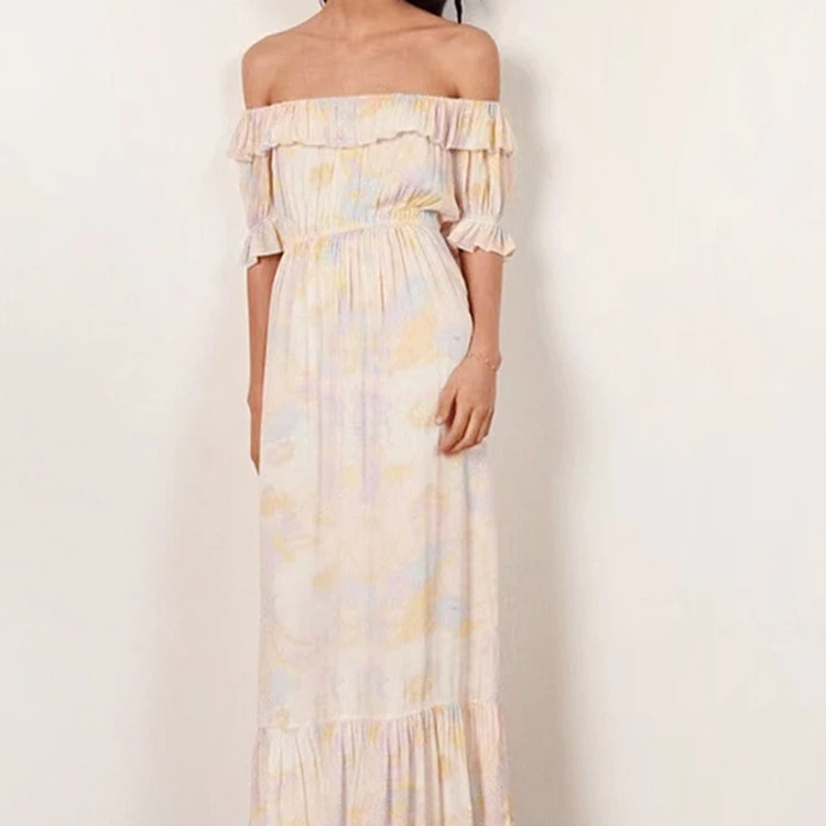 Floral Print Women Midi Dress 2022 Summer new Ruffles Sexy Off-shoulder Slash Neck Elastic Waist Ladies Short Sleeve Robe
Floral Print Women Midi Dress 2022 Summer new Ruffles Sexy Off-shoulder Slash Neck Elastic Waist Ladies Short Sleeve Robe