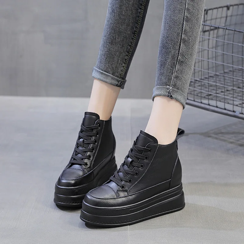 9cm Genuine Leather Women Casual Shoes Chunky Sneakers Za Platform Wedge Hidden Heel Height High Top Women Vulcanized Shoe
9cm Genuine Leather Women Casual Shoes Chunky Sneakers Za Platform Wedge Hidden Heel Height High Top Women Vulcanized Shoe