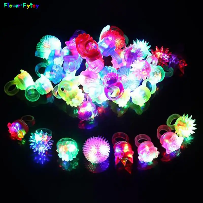 

5PC LED Finger Lights Ring Flashing Light Ring Glowing Soft Colour Lamps Wedding Celebration Festival Party Concert Decor Random