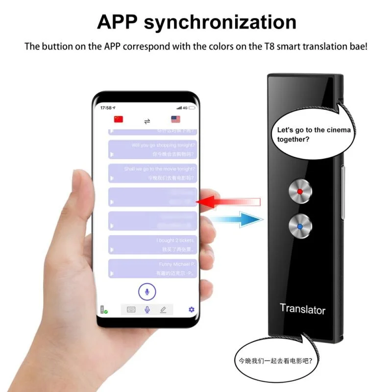 Portable T8 Translator 68, Intelligent Voice Speech In Multiple Languages, Real-time Translation To Learn To Travel, Business,
Portable T8 Translator 68, Intelligent Voice Speech In Multiple Languages, Real-time Translation To Learn To Travel, Business,