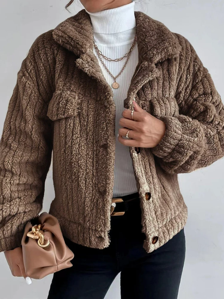 New In Autumn Winter Plush Lapel Shirt Comfortable Casual Women Padded Jacket Oversize Coat Women Winter Women Coat Warm 2023
New In Autumn Winter Plush Lapel Shirt Comfortable Casual Women Padded Jacket Oversize Coat Women Winter Women Coat Warm 2023