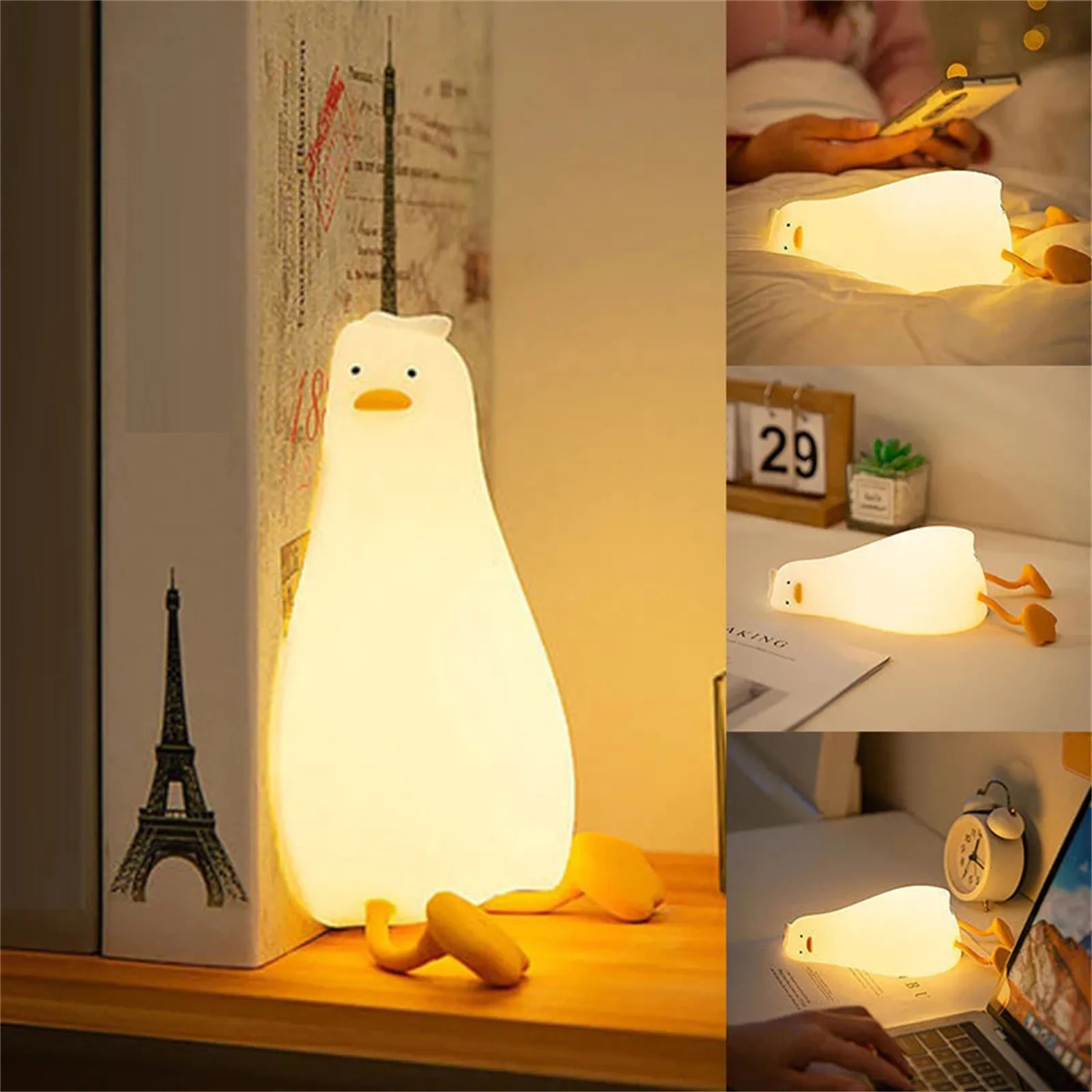 Cute Kawaii Lying Duck Night Light For Kids LED Animal Silicone Decor Light Nursery Bedroom Desk Lamp For Girls Mother Gifts
Cute Kawaii Lying Duck Night Light For Kids LED Animal Silicone Decor Light Nursery Bedroom Desk Lamp For Girls Mother Gifts