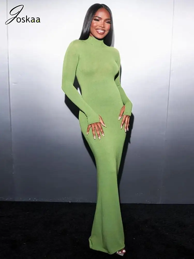 Joskaa Elegant Solid Maxi Dress Women Hipster Sexy Stand Collar Long Sleeve Body-Shaping Robe 2024 Spring Evening Party Clubwear
Joskaa Elegant Solid Maxi Dress Women Hipster Sexy Stand Collar Long Sleeve Body-Shaping Robe 2024 Spring Evening Party Clubwear