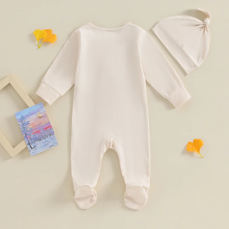 BULINGNA Newborn Baby Girls Boys Footies Jumpsuit Solid Color Knit Ribbed Zip Up Romper with Hat Set
BULINGNA Newborn Baby Girls Boys Footies Jumpsuit Solid Color Knit Ribbed Zip Up Romper with Hat Set