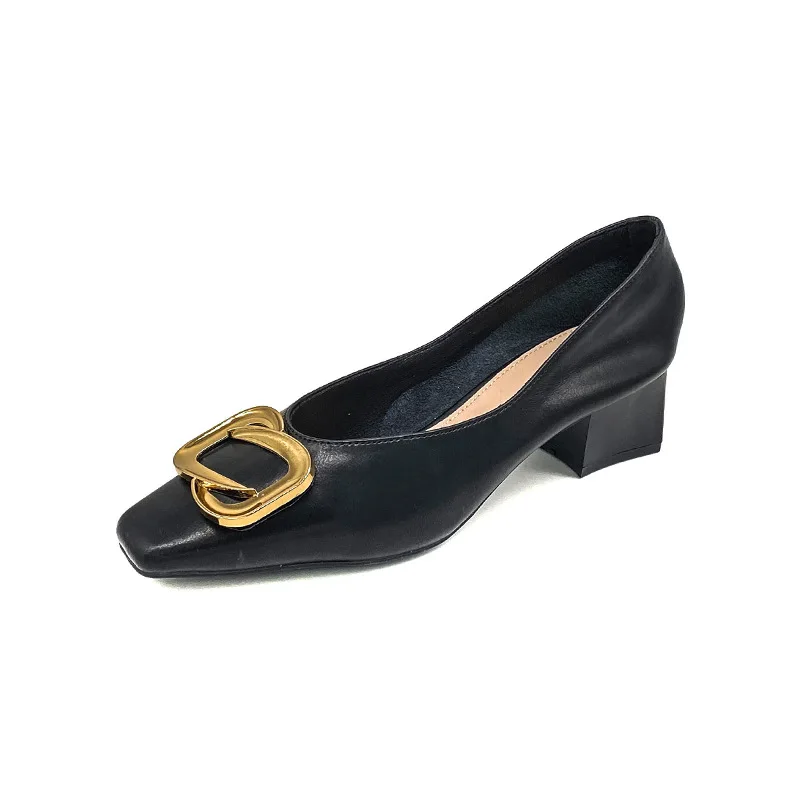 Square toe leather women's 2022 spring new thick heel low-top women's shoes metal buckle soft leather
Square toe leather women's 2022 spring new thick heel low-top women's shoes metal buckle soft leather