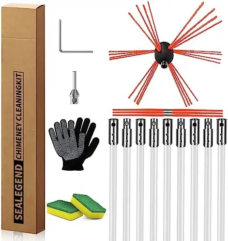 Feet Chimney Sweep Kit Chimney Brush Chimney Cleaning Kit and Rotary Chimney Cleaning System Fireplace Brush Tool with 9 Nylon F
Feet Chimney Sweep Kit Chimney Brush Chimney Cleaning Kit and Rotary Chimney Cleaning System Fireplace Brush Tool with 9 Nylon F