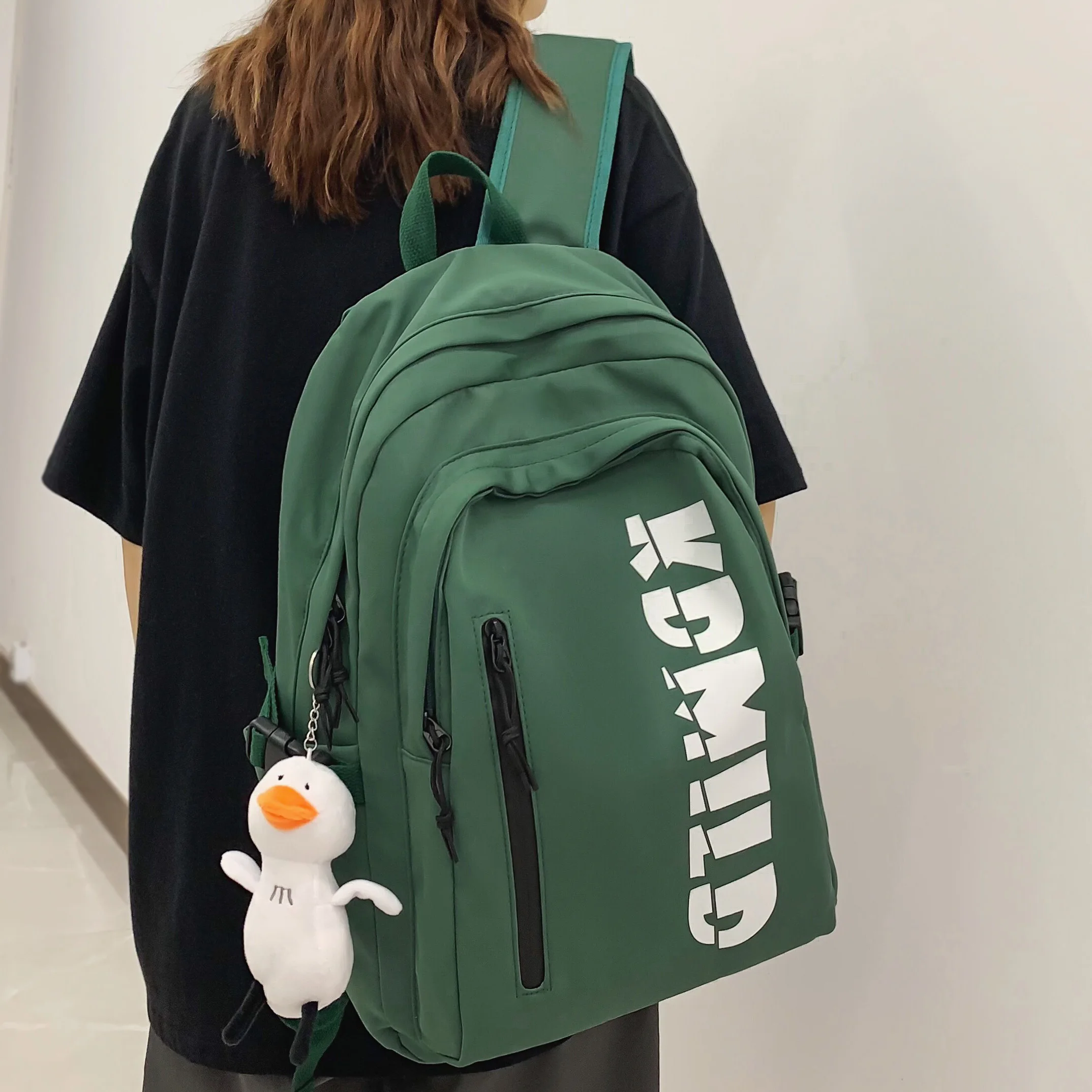 Вместительная дорожная сумка для мужчин и женщин, зеленый школьный ранец для ноутбука, модная сумка для учебников для колледжа 
Вместительная дорожная сумка для мужчин и женщин, зеленый школьный ранец для ноутбука, модная сумка для учебников для колледжа