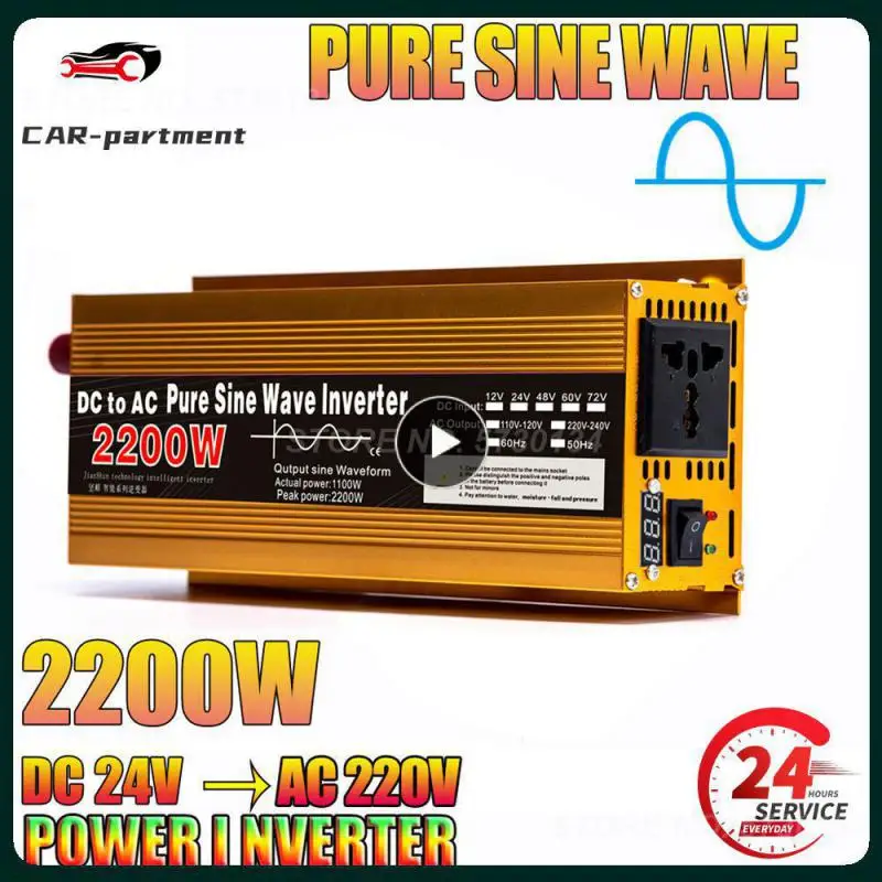 Solar Inverter Universal Type Safe On-board Converter Pure Sine Wave Inverter On-board Inverter Car Accessories 12v/24v To 220v
Solar Inverter Universal Type Safe On-board Converter Pure Sine Wave Inverter On-board Inverter Car Accessories 12v/24v To 220v