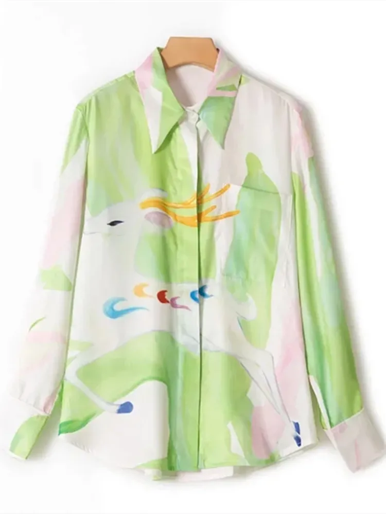 Deer Print Women Loose Shirt tops 2022 new Long Sleeve Turn-down Collar Chemise Covered Buttons Lady Straight Blouse
Deer Print Women Loose Shirt tops 2022 new Long Sleeve Turn-down Collar Chemise Covered Buttons Lady Straight Blouse