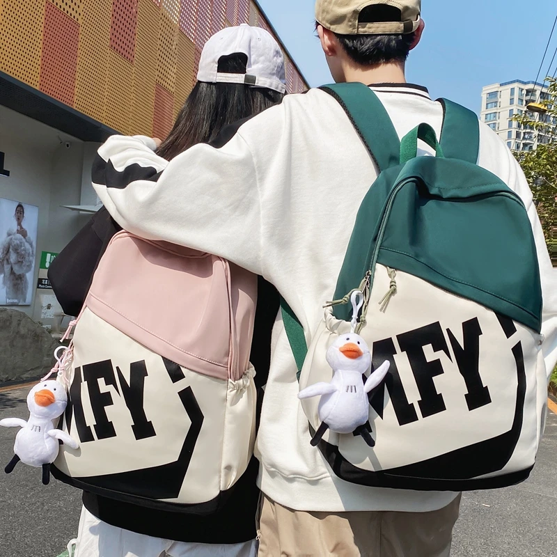 

New Lovers Unisex Large Capacity Canvas Backpacks Men Women 2023 Student Backpack Male Schoolbag Book Female Campus Laptop Bag