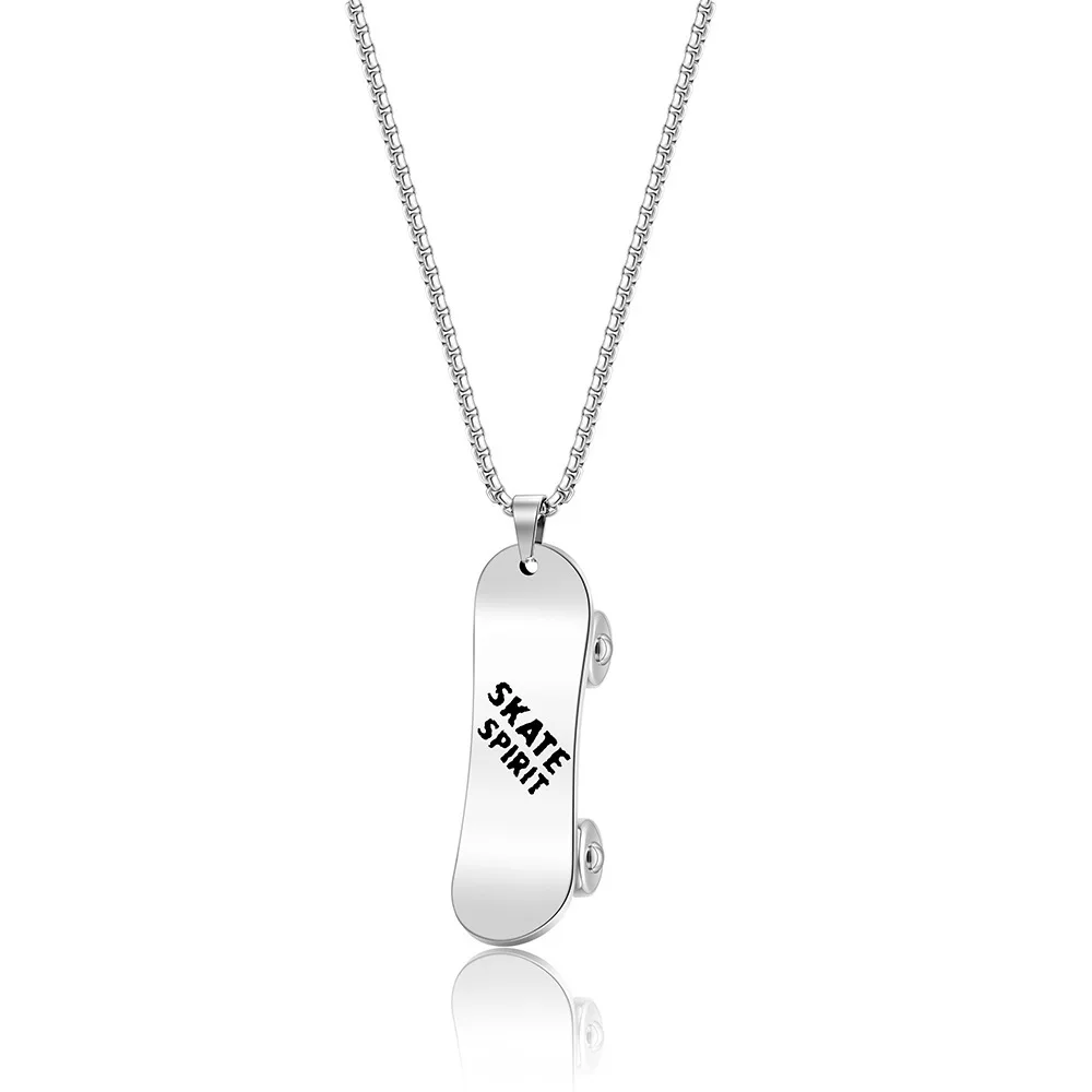 Custom Letter Skateboard Pendant Stainless Steel Charm Necklaces Laser Engraved Name Woman Men Collarbone Diy Jewelry Gifts
Custom Letter Skateboard Pendant Stainless Steel Charm Necklaces Laser Engraved Name Woman Men Collarbone Diy Jewelry Gifts
