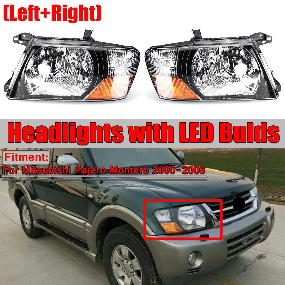 2Pcs Car Front Headlight Assembly HeadLamp for Mitsubishi Pajero Montero 2000 2001 2002 2003 2004 2005 2006
2Pcs Car Front Headlight Assembly HeadLamp for Mitsubishi Pajero Montero 2000 2001 2002 2003 2004 2005 2006