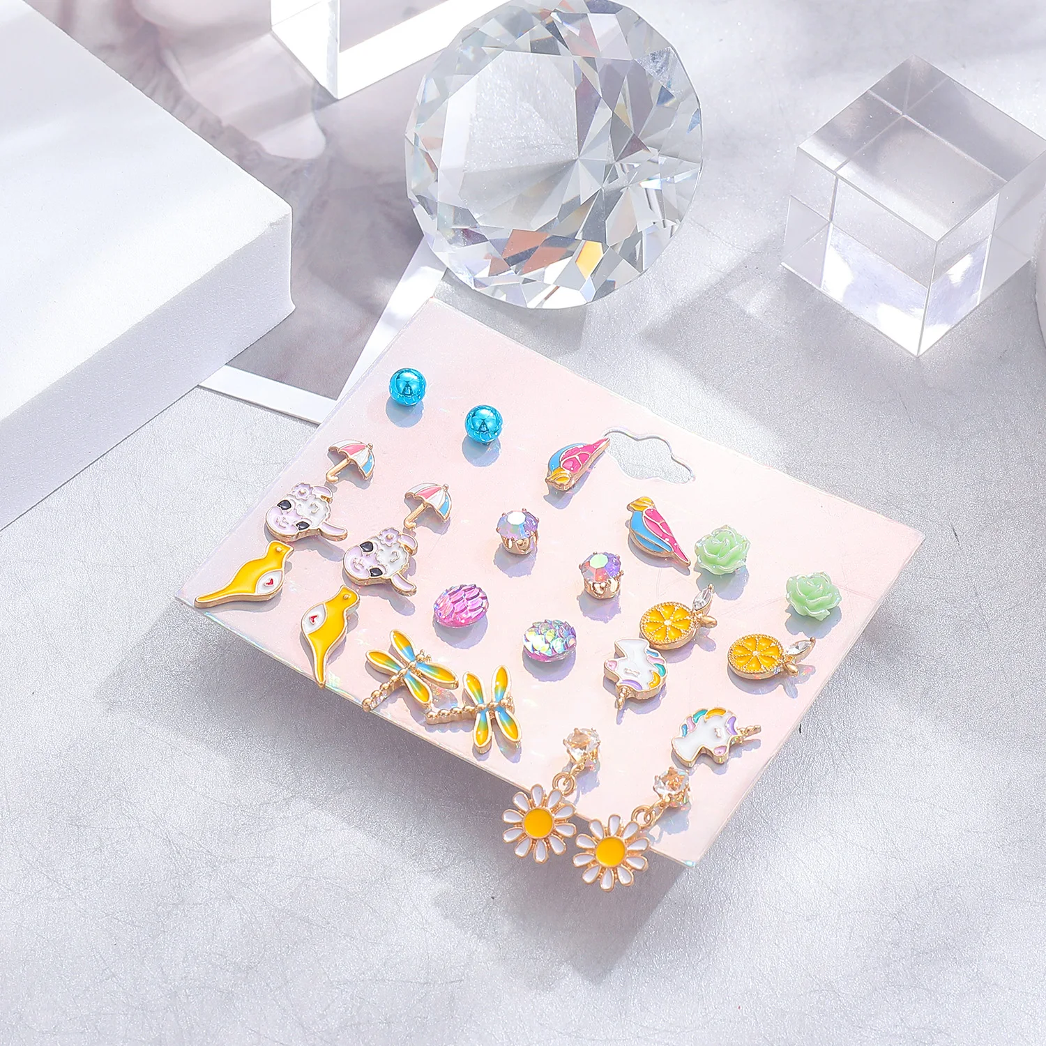 Rainbow Cute Earrings 12PRS/SET Mixed Style Heart Flowers Unicorn Cute Earrings for Women Girls Birthday Xmas Gifts Earring
Rainbow Cute Earrings 12PRS/SET Mixed Style Heart Flowers Unicorn Cute Earrings for Women Girls Birthday Xmas Gifts Earring