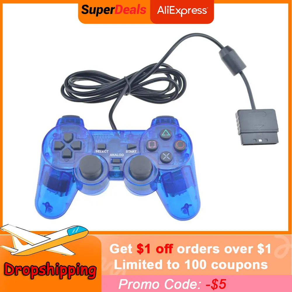 Dropshipping Transparent Color Wired Controller For Sony PS2 Gamepad Double Vibration Clear Controle For Playstation 2
Dropshipping Transparent Color Wired Controller For Sony PS2 Gamepad Double Vibration Clear Controle For Playstation 2