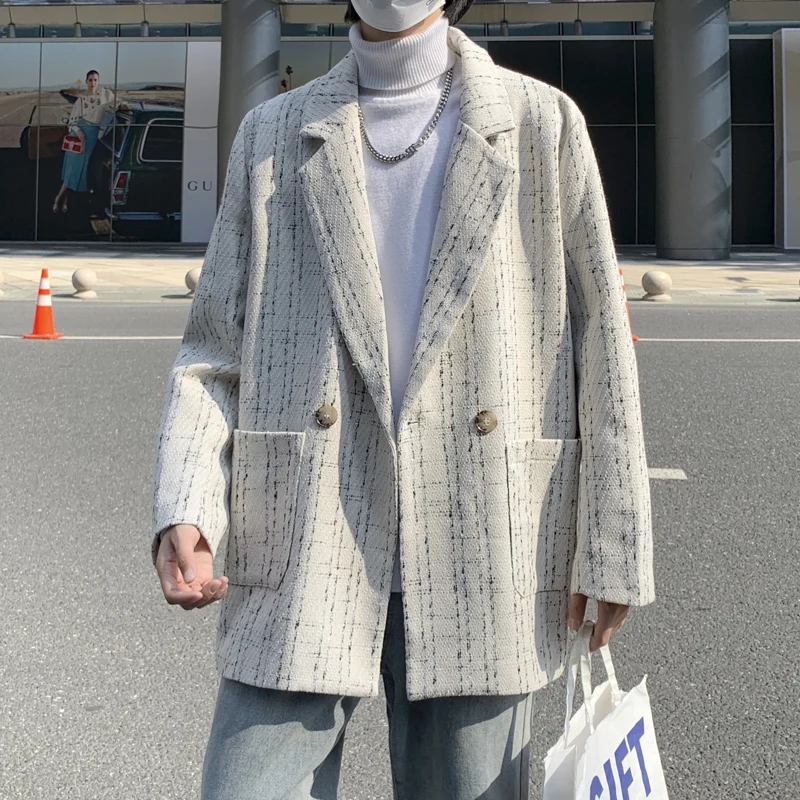 Autumn Loose Weaving Blazer Suit Jacket Male Women Terno Masculino Streetwear Vintage Fashion Casual Suit Coat Outerwear Men 
Autumn Loose Weaving Blazer Suit Jacket Male Women Terno Masculino Streetwear Vintage Fashion Casual Suit Coat Outerwear Men