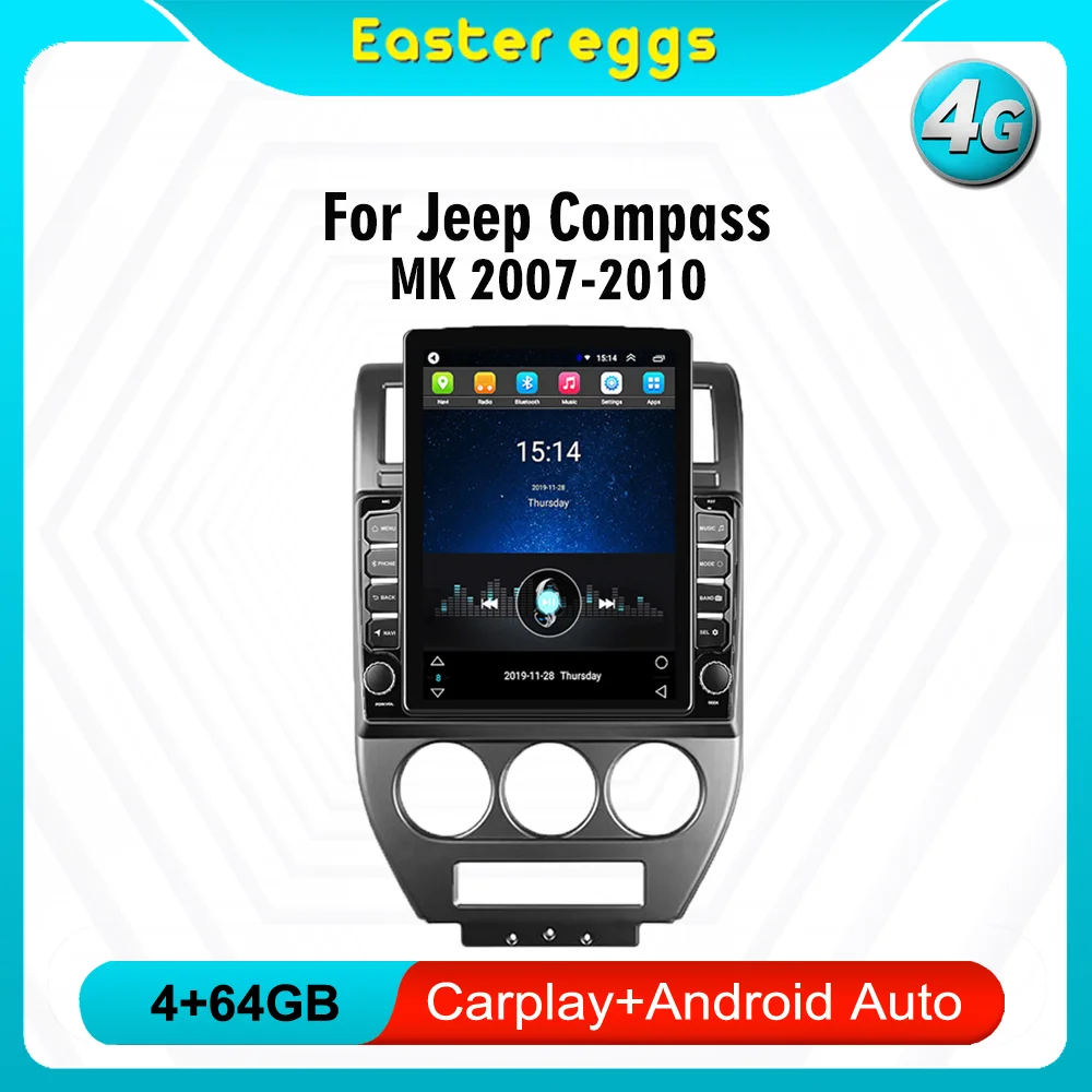 For Jeep Compass Patriot MK 2007-2010 4G Carplay Android Autoradio 9.7" Tesla Screen Car Multimedia Player Navigator Stereo
For Jeep Compass Patriot MK 2007-2010 4G Carplay Android Autoradio 9.7" Tesla Screen Car Multimedia Player Navigator Stereo