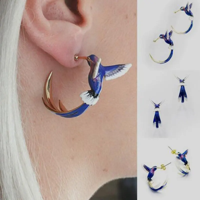 Vintage Cute Colorful Animal Bird Stud Earrings for Women Girl Korean Fashion Jewelry Wedding Friends Gift Hummingbird Earrings
Vintage Cute Colorful Animal Bird Stud Earrings for Women Girl Korean Fashion Jewelry Wedding Friends Gift Hummingbird Earrings