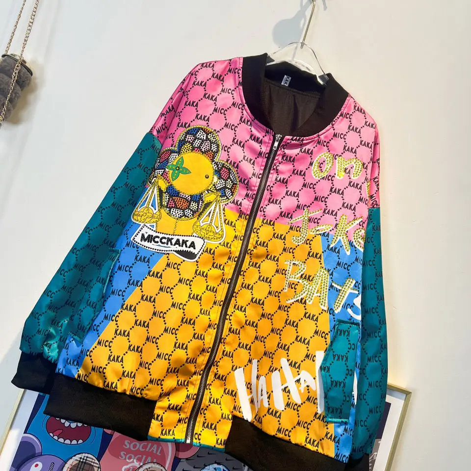 2022 New Spring Autumn Trendy Female Outwear Western Style Printing Loose Oversize Cardigans Coat Jacquard Baseball Jacket
2022 New Spring Autumn Trendy Female Outwear Western Style Printing Loose Oversize Cardigans Coat Jacquard Baseball Jacket