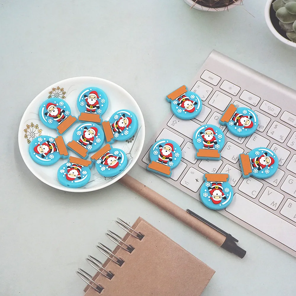 Chenkai 50PCS Snow Globe Santa Beads Silicone Charms Focal Beads For Beadable Pens Christmas Character Beads For Pacifier Chains
Chenkai 50PCS Snow Globe Santa Beads Silicone Charms Focal Beads For Beadable Pens Christmas Character Beads For Pacifier Chains