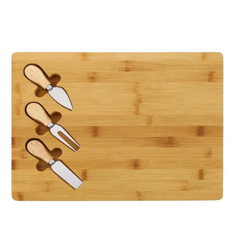 1 Set Bamboo Cheese Board Practical Cutting Board with Stainless Steel Cutter 
1 Set Bamboo Cheese Board Practical Cutting Board with Stainless Steel Cutter