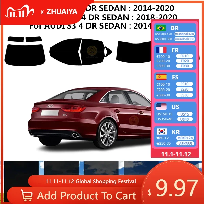Нанокерамическая Автомобильная УФ-пленка Precut для окна AUDI A3 4 DR SEDAN 2014-2020
Нанокерамическая Автомобильная УФ-пленка Precut для окна AUDI A3 4 DR SEDAN 2014-2020