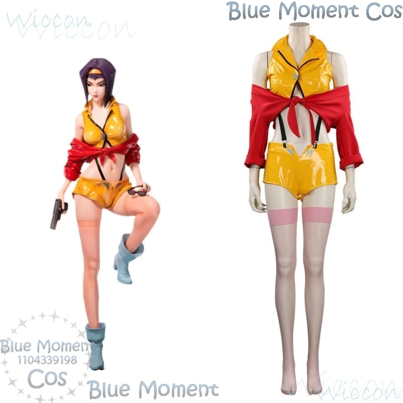 Аниме Faye Valentine Cowboy Bebop BEBOP Косплей Костюм Опора Красный Желтый Униформа