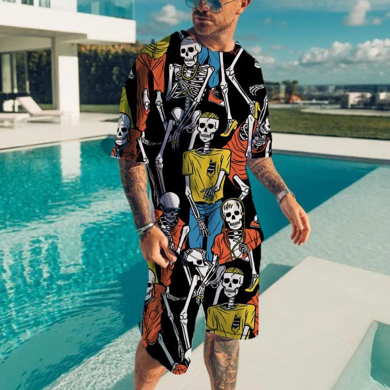New Men's Tracksuits Summer Short-Sleeve T Shirt Shorts 2 Piece Sets Streetwear Sportswear Male Oversized T-shirt Suit Clothes
New Men's Tracksuits Summer Short-Sleeve T Shirt Shorts 2 Piece Sets Streetwear Sportswear Male Oversized T-shirt Suit Clothes