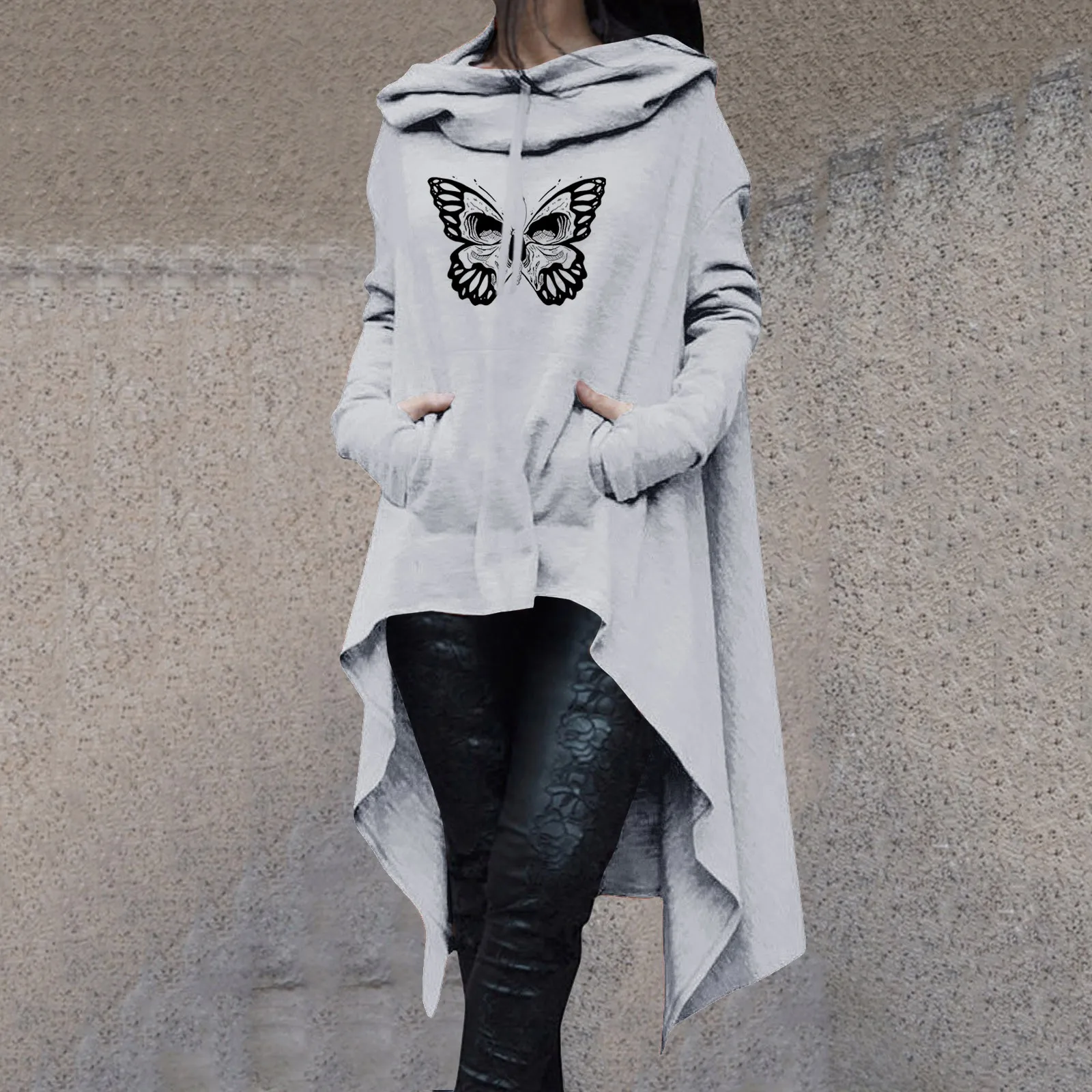 Butterfly Print Long Irregular Hoodie For Women Long Top Aesthetic Grunge Sweatshirt Femmes Kawaii Pattern Pullover Gothic Shirt
Butterfly Print Long Irregular Hoodie For Women Long Top Aesthetic Grunge Sweatshirt Femmes Kawaii Pattern Pullover Gothic Shirt