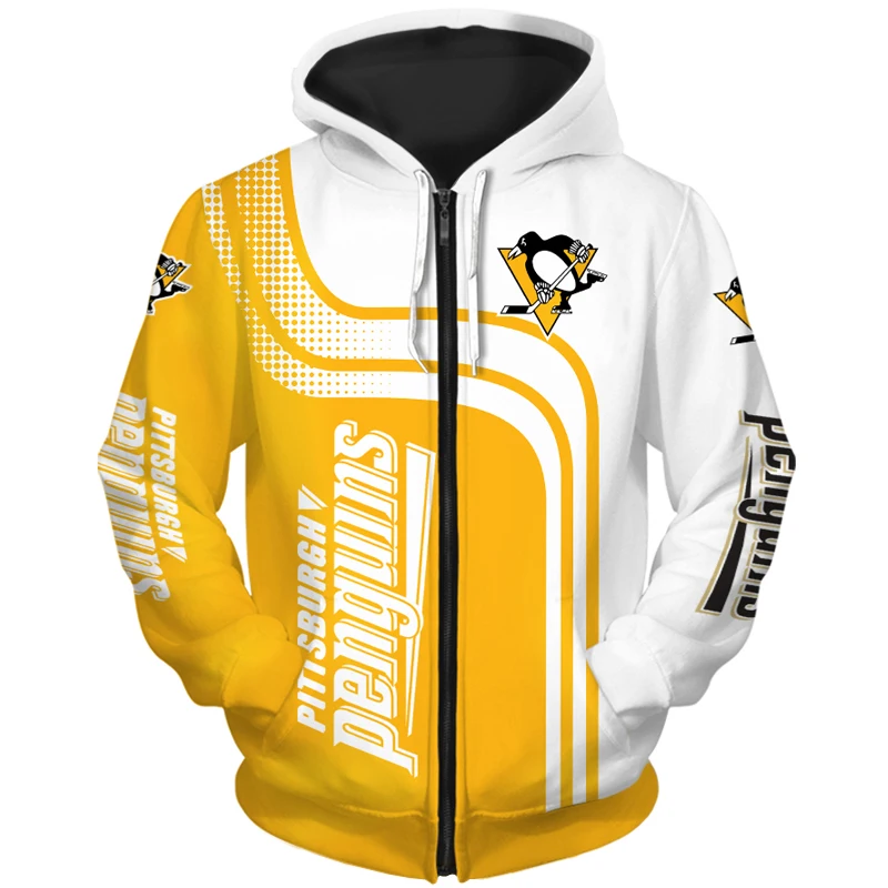 Pittsburgh men's Fashion Long Sleeve 3D Penguins Zip Hoodies Stitching Dot Cartoon Bird Print Sweatshirt
Pittsburgh men's Fashion Long Sleeve 3D Penguins Zip Hoodies Stitching Dot Cartoon Bird Print Sweatshirt