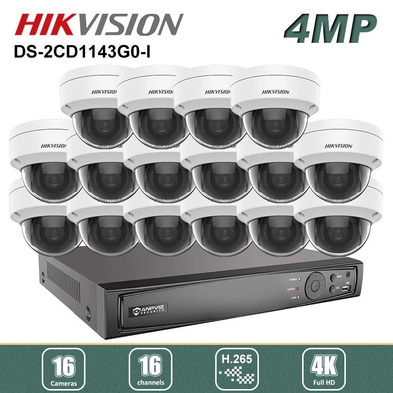 Hikvision 4K 16CH Security Camera CCTV System DS-2CD1143G0-I 8MP POE NVR Outdoor IP67 Video Surveillance Set H.265+
Hikvision 4K 16CH Security Camera CCTV System DS-2CD1143G0-I 8MP POE NVR Outdoor IP67 Video Surveillance Set H.265+