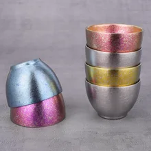 Sake Pure Titanium Tea Cup Double-layer Insulation Household Goods Cup Personal Outdoor Built Cup Picnic Kung Fu Tea Set Gift