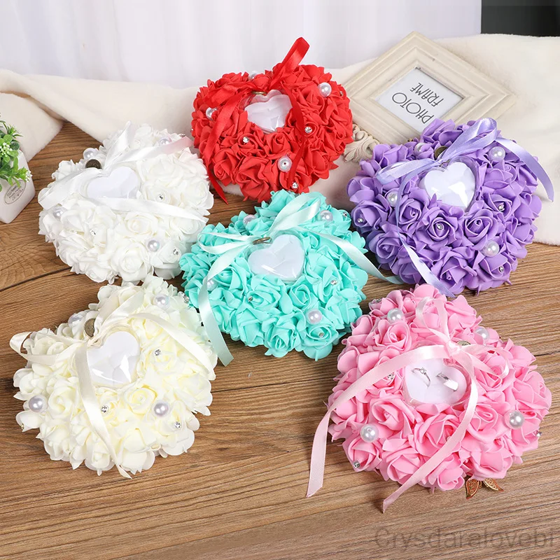 Wedding Pearl Ring Pillow PE Foam Rose Ring Holder Cake Ring Box Bridal Heart Shape Ring Pillow
Wedding Pearl Ring Pillow PE Foam Rose Ring Holder Cake Ring Box Bridal Heart Shape Ring Pillow