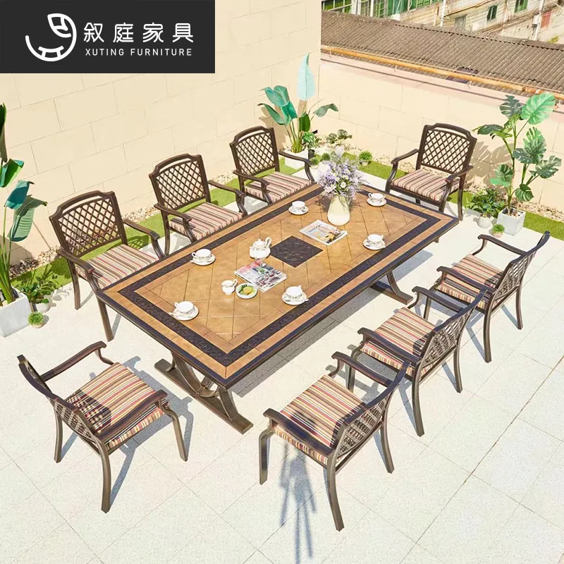 Outdoor courtyard cast aluminum barbecue tables and chairs villa garden open-air home terrace leisure
Outdoor courtyard cast aluminum barbecue tables and chairs villa garden open-air home terrace leisure