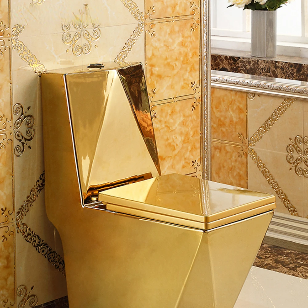 Artistic Golden Diamonds Style One Piece Closestool Siphon Jet Fluishing S-Trap Floor Mounted Luxious Villa Bathroom Seat Toilet
Artistic Golden Diamonds Style One Piece Closestool Siphon Jet Fluishing S-Trap Floor Mounted Luxious Villa Bathroom Seat Toilet