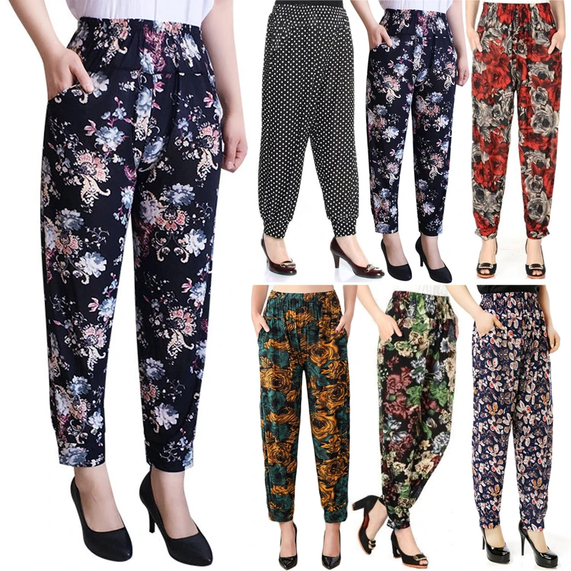2022 Summer Women Harem Pants Casual High Waist Pants Printed Elastic Waist Middle Aged Women Trousers Summer Bottoms
2022 Summer Women Harem Pants Casual High Waist Pants Printed Elastic Waist Middle Aged Women Trousers Summer Bottoms