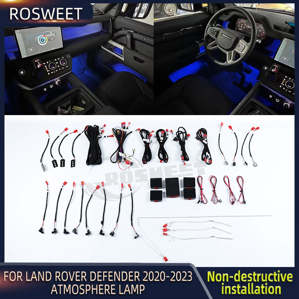 ROSWEET Автомобильная осветительная лампа для Land Rover Defender L663 2020 2021 2022 2023 аксессуары