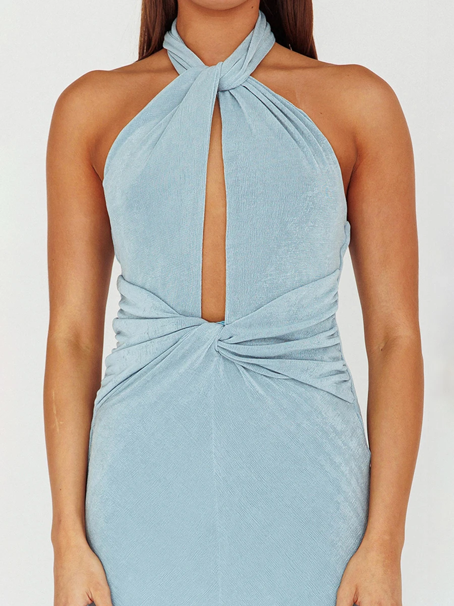 Women Halter Maxi Dress Evening Formal Dress Cutout Bodycon Dress Soilid Color Backless Dress Cocktail Dress
Women Halter Maxi Dress Evening Formal Dress Cutout Bodycon Dress Soilid Color Backless Dress Cocktail Dress
