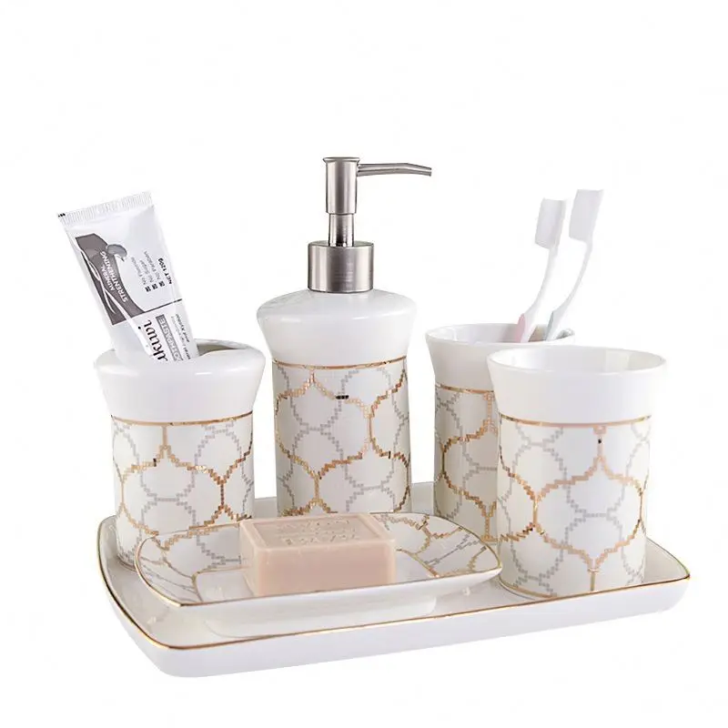 bathroom 5-piece ceramic bathroom supplies five-piece Nordic washing set hotel product gargle Cup
bathroom 5-piece ceramic bathroom supplies five-piece Nordic washing set hotel product gargle Cup