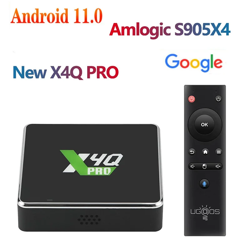 Ugoos X4Q Pro 4GB 32GB X4Q Plus 4GB 64GB S905X4 Quad core TV Box Android 11 LPDDR4 2.4G/5G HDMI 4K RJ45 1000M BT5.1 Set Top Box
Ugoos X4Q Pro 4GB 32GB X4Q Plus 4GB 64GB S905X4 Quad core TV Box Android 11 LPDDR4 2.4G/5G HDMI 4K RJ45 1000M BT5.1 Set Top Box