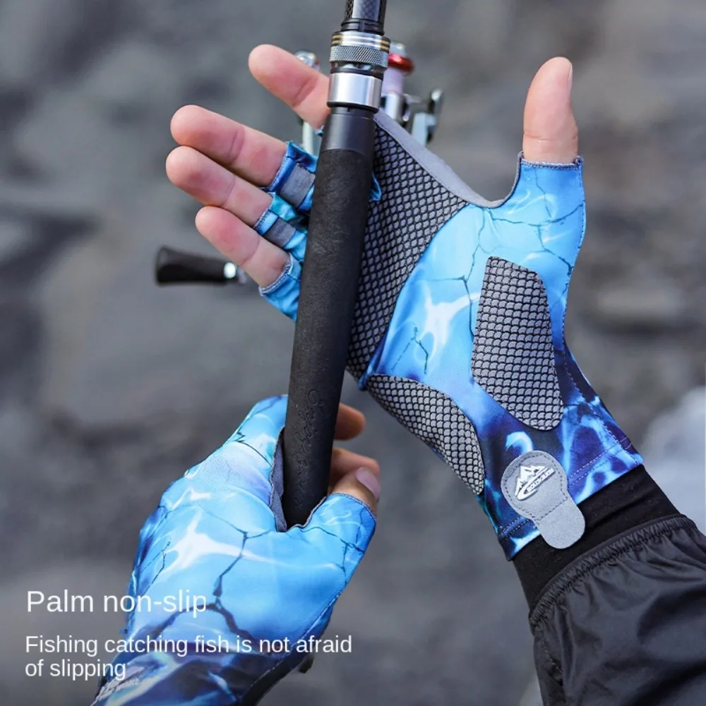 

Перчатки для сенсорных экранов, велосипедные перчатки для мужчин, перчатки с открытыми пальцами для спорта на открытом воздухе, перчатки для рыбалки, солнцезащитные варежки, ледяной шелк