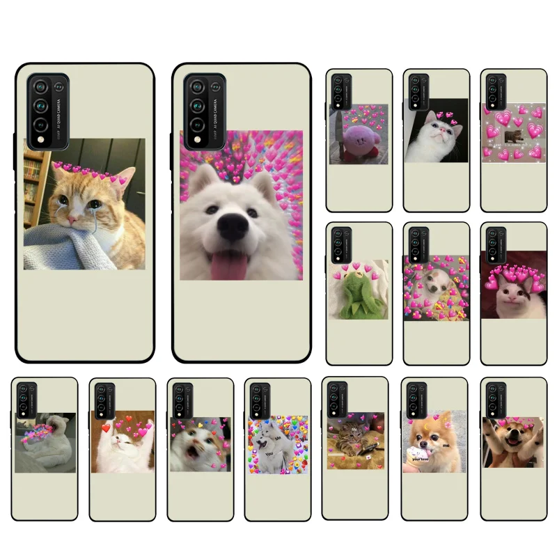 

Super Cute cat dog cartoon YOU&ME Phone Case For Huawei Honor 50 30 Pro 10X Lite 20 7A 7C 8X 9X Pro 9A 8A 8S 9S 10i 20S 20lite