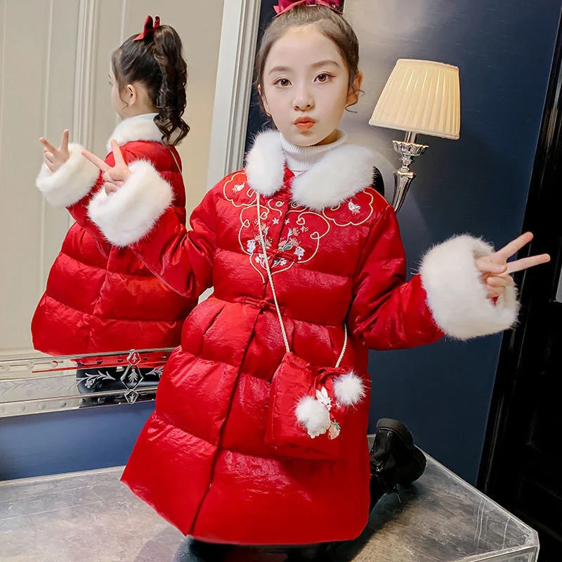 Big Red New Year Girl Clothing Korean Version Princess Down Padded Jacket Child Chinese Style Embroidered Outerwear Warm Parkas
Big Red New Year Girl Clothing Korean Version Princess Down Padded Jacket Child Chinese Style Embroidered Outerwear Warm Parkas